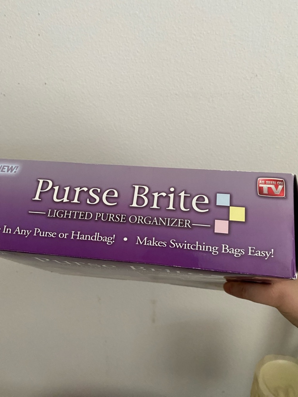 As Seen On TV Purse Brite Lighted Purse Organizer - Purple and Tan - Picture 7 of 8